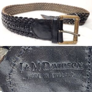 J&M DAVIDSON Braided Belt Brown Leather Belt Wide Belt Women's Great Condition